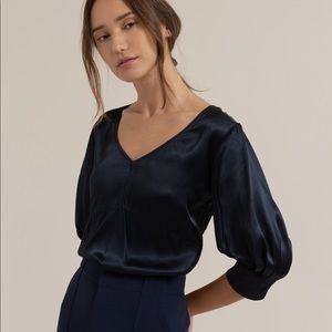 Midnight V-neck blouse